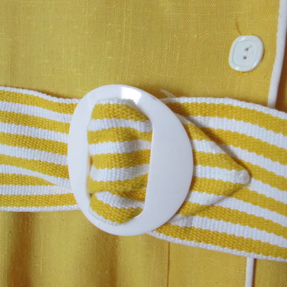 Vintage 70s yellow dress with belt Jenni - Picture 4 of 7